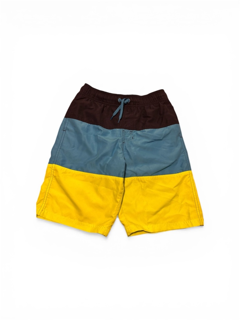 Cat & Jack Boys Colorblock Swim Trunks in Blue and Yellow Size L (10/12)